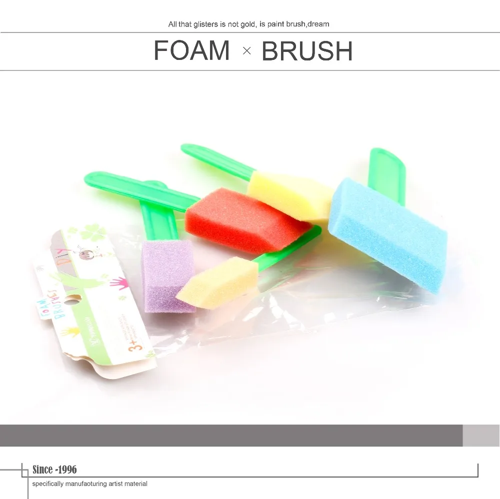 Wholesale Different Colors And Shapes Foam Paint Brushes For Art