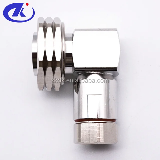 DIN Male Right Angle Connector For 1/2"Superflexible Cable in high frequency