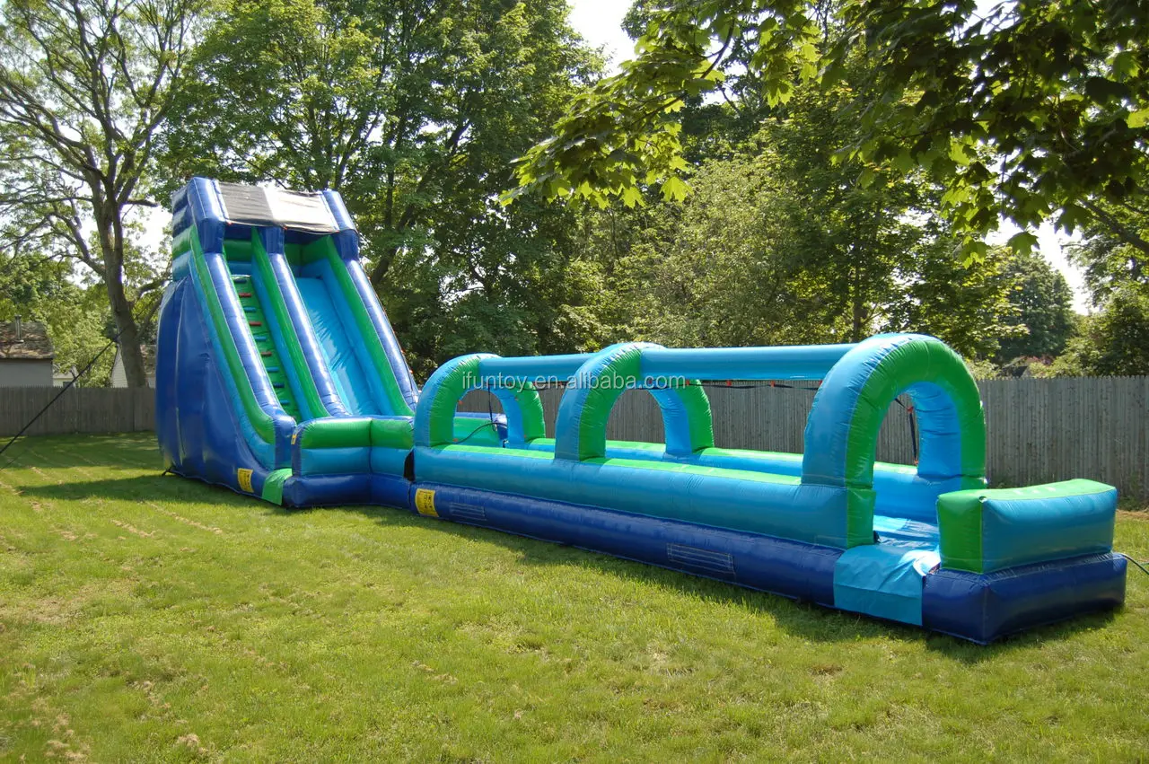 100ft Long Blue Crush Extreme Inflatable Water Slide Giant Inflatable