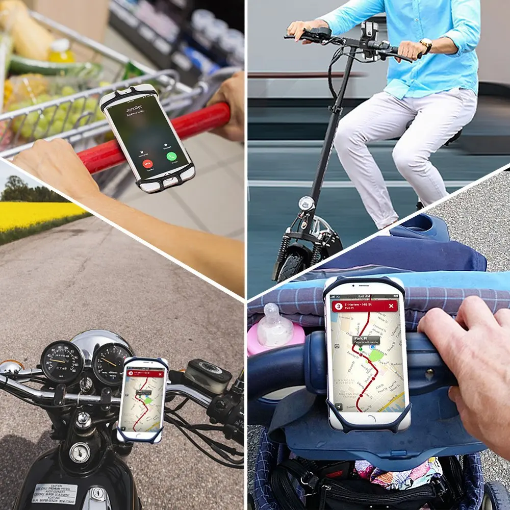 Bicycle Phone Silicon Holder For iPhone Universal Mobile Cell Phone Holder Bike Handlebar Clip Stand GPS Mount Bracket