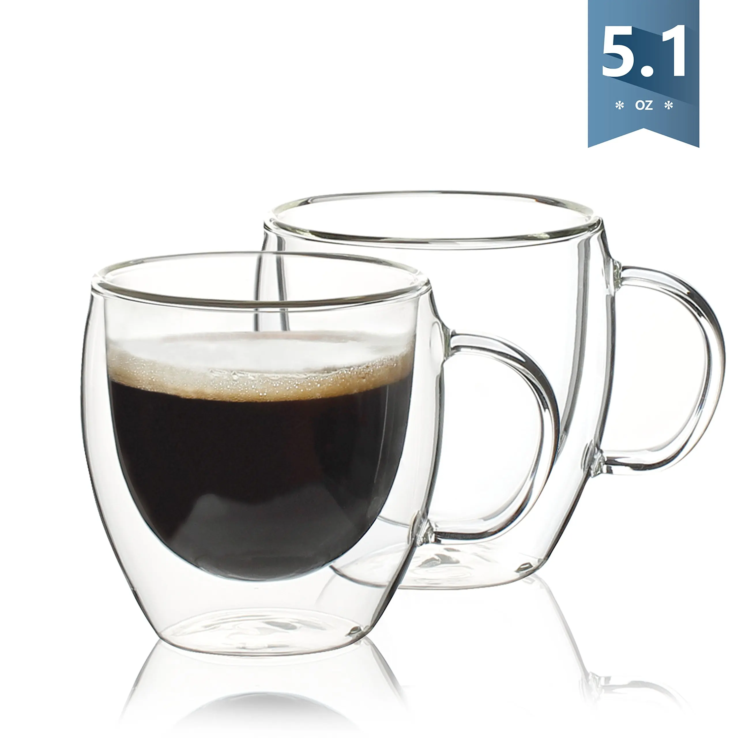 Buy Sweese 4602 Coffee Mugs Double Wall Insulated Glasses With Handle