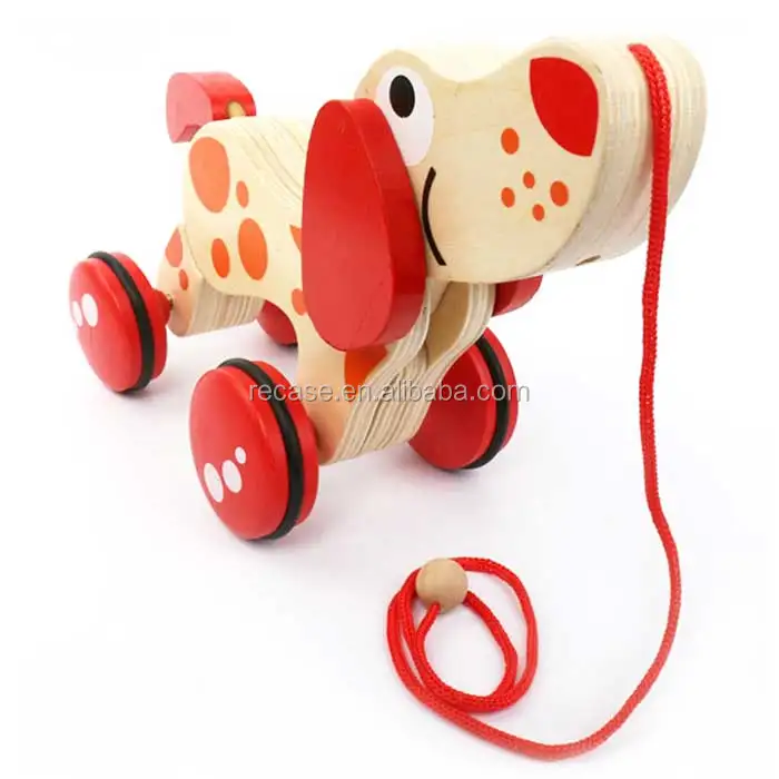Handmade Wooden Push And Pulling Baby Toys Cute Drag Dog Toy Gift Buy