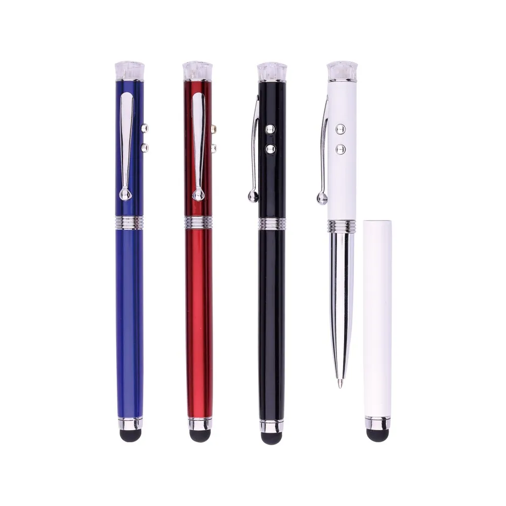 Marketing business-offic tool gift pen exquisite new design model function-pen with led light laser stylus metal pens