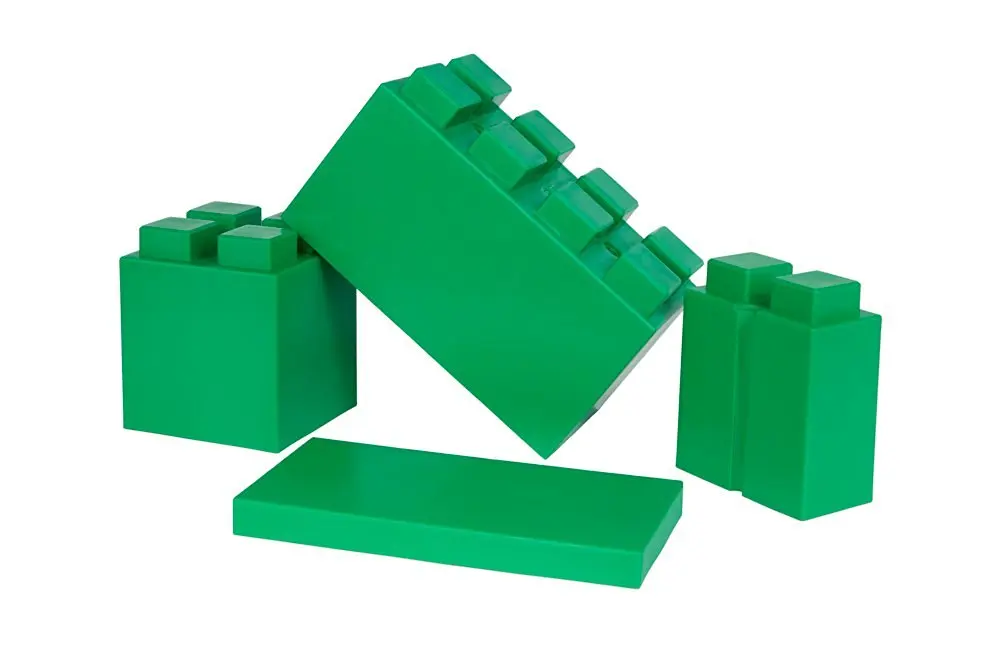 Green EverBlock Modular Building Blocks 18 Blocks Full Block Bulk Pack