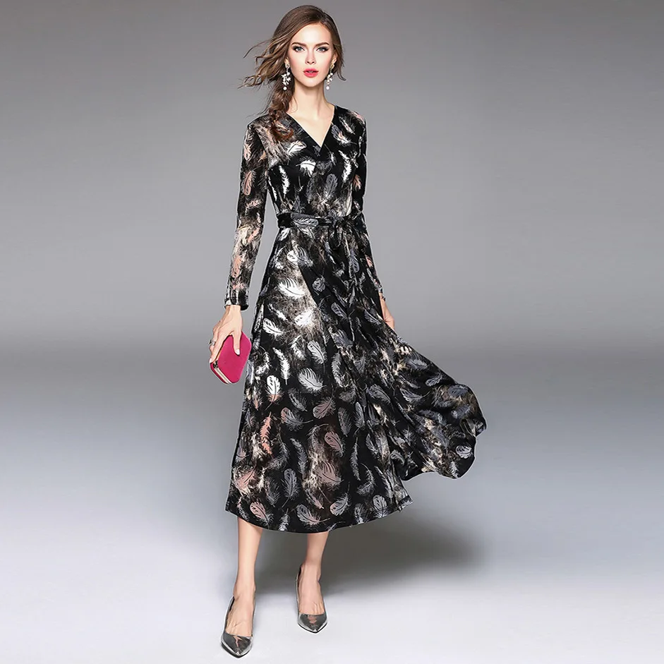 flocked embellished tunic dress