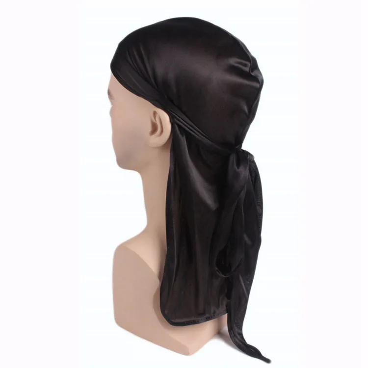 Wholesale Unisex Satin Silk Durag Long Tail Headwrap Caps Wrap Plain Silky Durag - Buy Silky ...