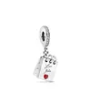 Kailefu Jewellery Love Notes Charm, Clear CZ & Crimson Red Enamel for pandora bracelet 797835CZ