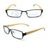 design optics bamboo readers trendy design metal frame bamboo reading glasses with case (BRM3956)