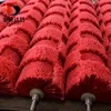 Red soft long roller brush rotary car/train cleaning brush