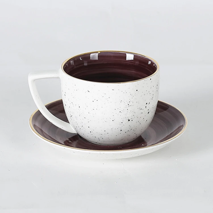 Home goods bulk various color flat purple spiral 7.5 inch cheap ceramic plate with gold edge