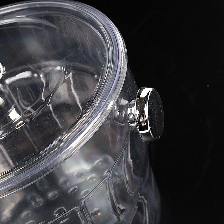 Clear Plastic Custom Ice Bucket With Lid And Tongs Buy Clear Ice