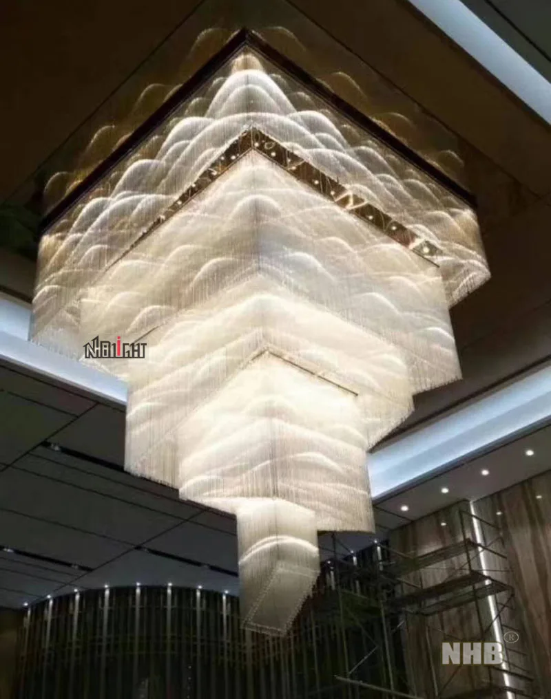Large customize lamp art glass chandelier and the hotel villa engineering lamp for the foyer