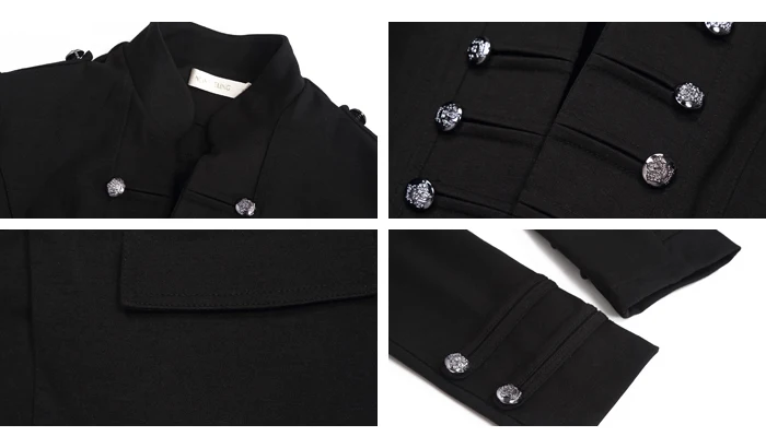 Slim Light Suitable Black Lady Fashion Double-breasted Jacket