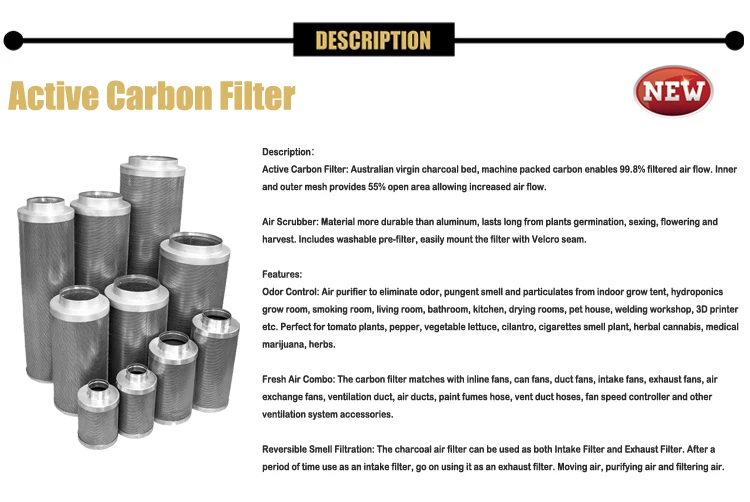 4 12 Inch Australia Virgin Charcoal Grow Room Carbon Filter For Inline Fan Ducting Buy Carbon Filter Activated Carbon Filter Carbon Filter Product