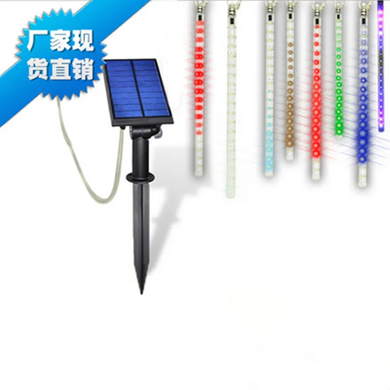 30cm 144 LED solar Meteor Shower Rain Tubes stalactute Led Light Lamp Christmas Romantic for Valentine Wedding Decoration