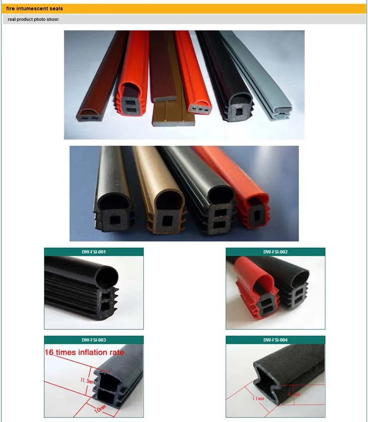 3m Adhesive Rubber Weather Strip Fire Proof Intumescent Door Frame Fire