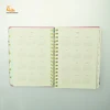 Custom cute logo designs paper printing gold a4 a5 hardcover spiral loose leaf notebook calendar
