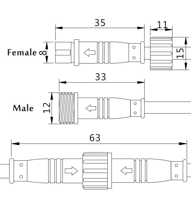 waterproof IP67 connector 