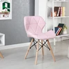 Wholesale restaurant furniture wooden legs fabric cover plastic dining chair