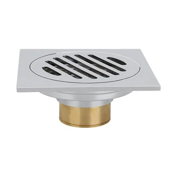 Jutye Brass Tile Insert Floor Drain Mirror Surface Cockroach Drain Trap ...