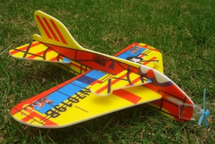 Hit 360 degrees puzzle magic swing plane bubble paper airplane model assembled creative children s toys