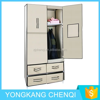 New Solid Deluxe Double Canvas Wardrobe Storage With Opening Doors