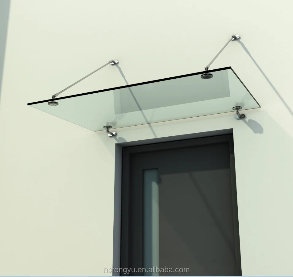 Outdoor Steel Frame Glass Roof Canopy For Entry Front Door - Buy ...