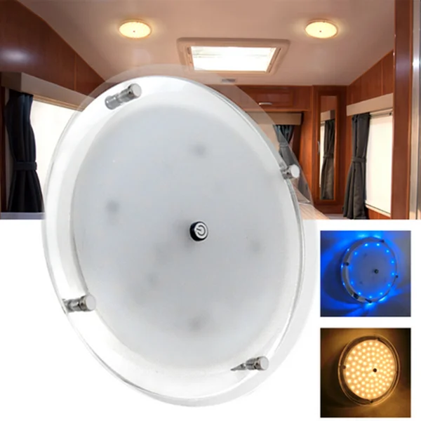 Dimmable Led Cabin Dome Light Blue Mood Ambiance Ultra Slim Caravan 