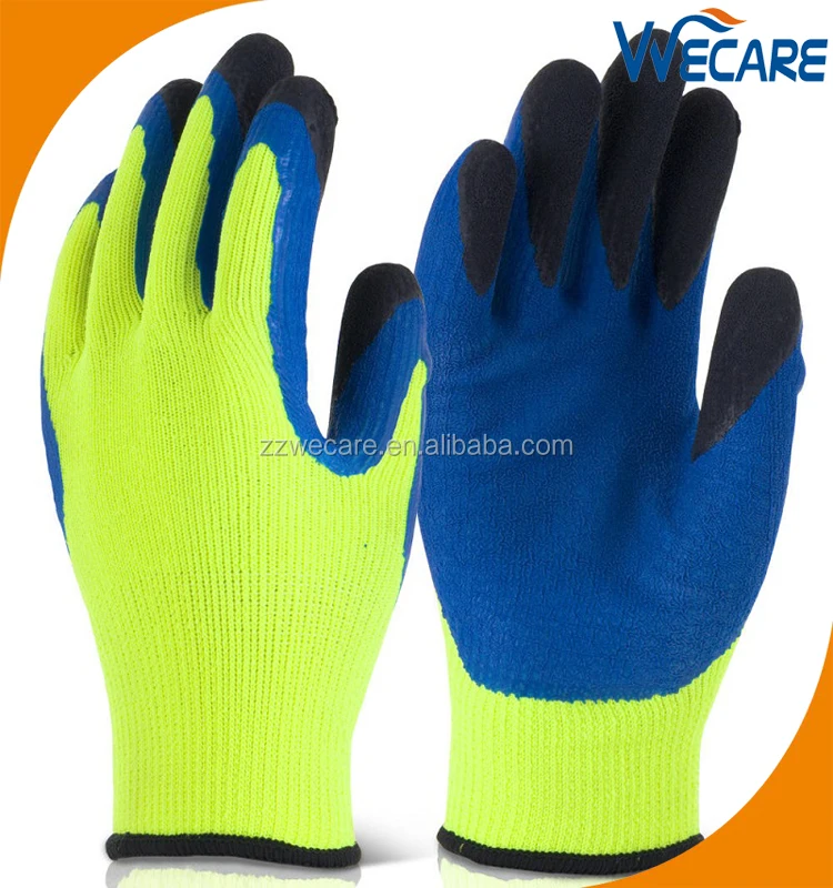 Multi Purpose Latex Form Fitting Gloves With Double Coating Latex On