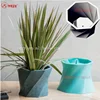Geometric twist Cement flower pot Moulds Concrete office Crafts Forms Handmade pen holder silicone Molds