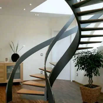 Interior Dedicated Solid Wood Step Staircase Curved Floating Stairs Interior Dedicated Solid Wood Step Staircase Curved Floating Stairs