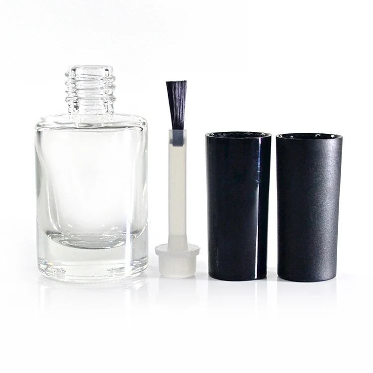 Wholesale Fancy Empty Uv Gel Square Mini Clear Black 15ml Nail Polish Glass Bottle With Brush