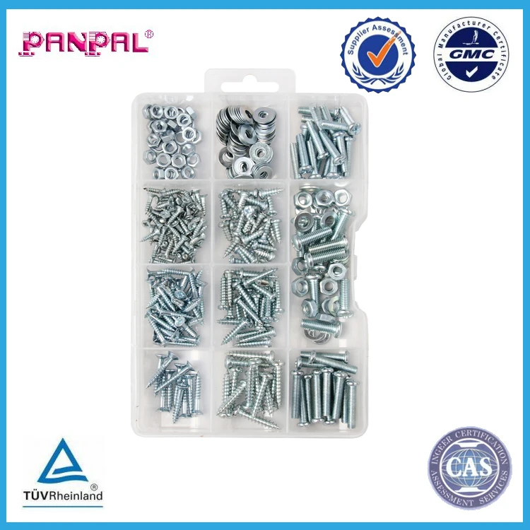 BSCI Approved China Factory Hardware 650PC Nut Bolt Washer Assortment details