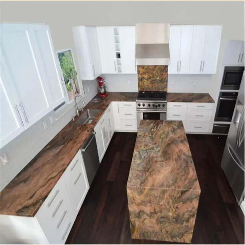 Green Granite Tile For Bench Top Kitchen Island And Backsplash