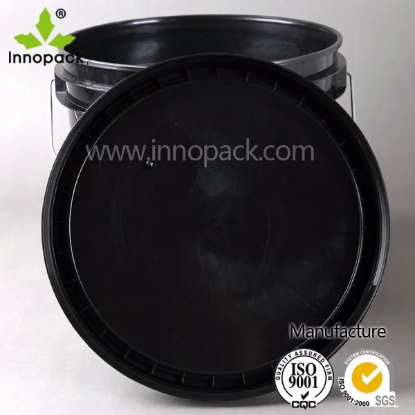 10 Liter 20 Litre Black Plastic Paint Bucket With Lid And Metal Handle Buy Black Plastic