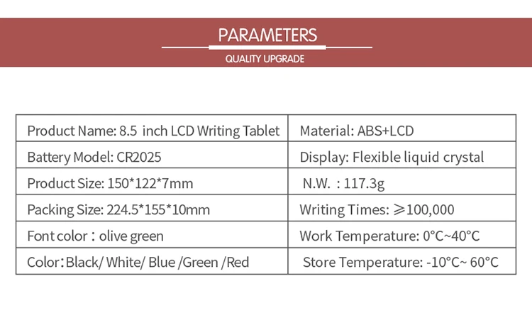 8.5 Inch LCD Digital Writing Tablet Paperless Drawing Board with Pen Erasable Writing Pad