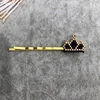 Free Shipping 2019 New Trendy Fake Gold Plated Crown Shaped Design Long Hair Clips For Women