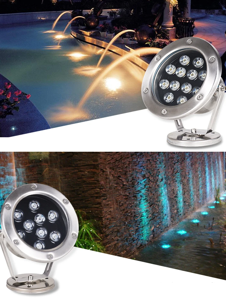 Full Color Change Ip68 Submersible Waterproof 6w 9w 12w 15w 18w Rgb Dmx