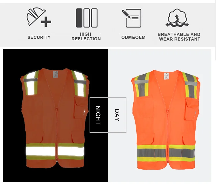 Orange High Definition High Reflective Ansi Class2 Reflective Safety