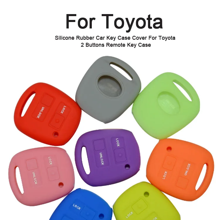 As063011 Silicone Rubber Car Key Case Cover For Toyota 2 Buttons Remote