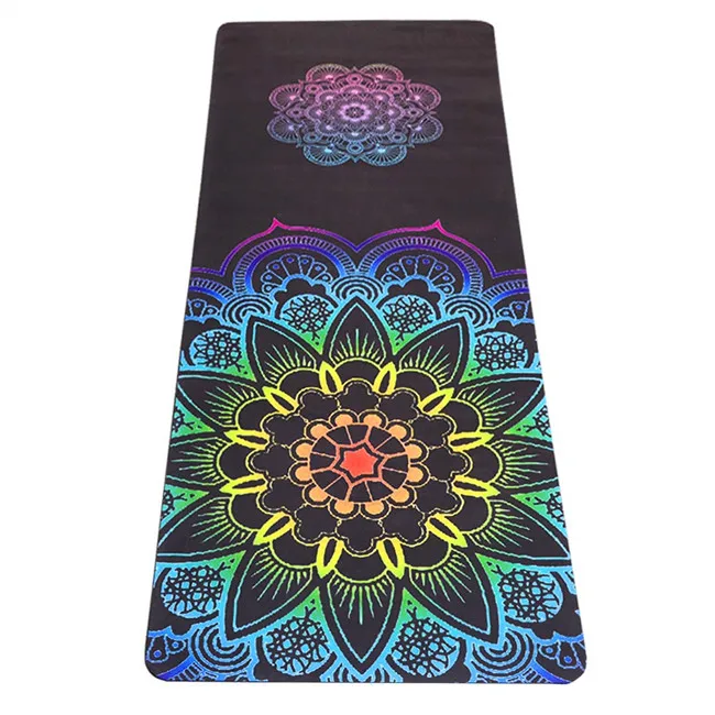 Best quality microfiber suede yoga mat, natural rubber mat yoga anti slip