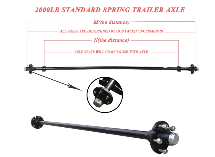 Trailer Spindle Kit 2500 Lb 3500 Lb 7000 Lb Trailer Axle With Brakes