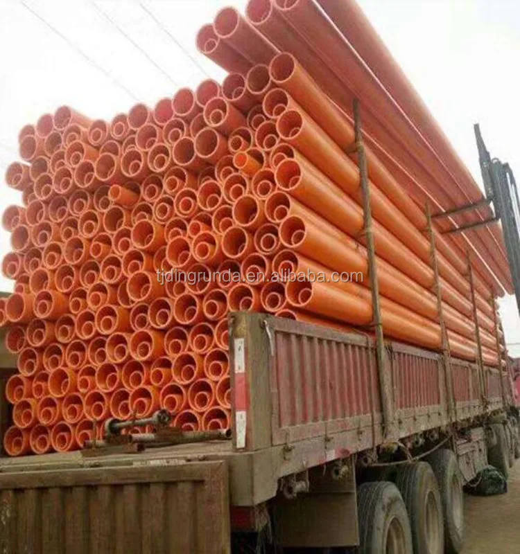 cheap orange pvc pipe 4 sizes for cable duct price list