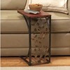 RH-4424 Metal accent wooden table Vine Leaf Design modern Sofa Side Table