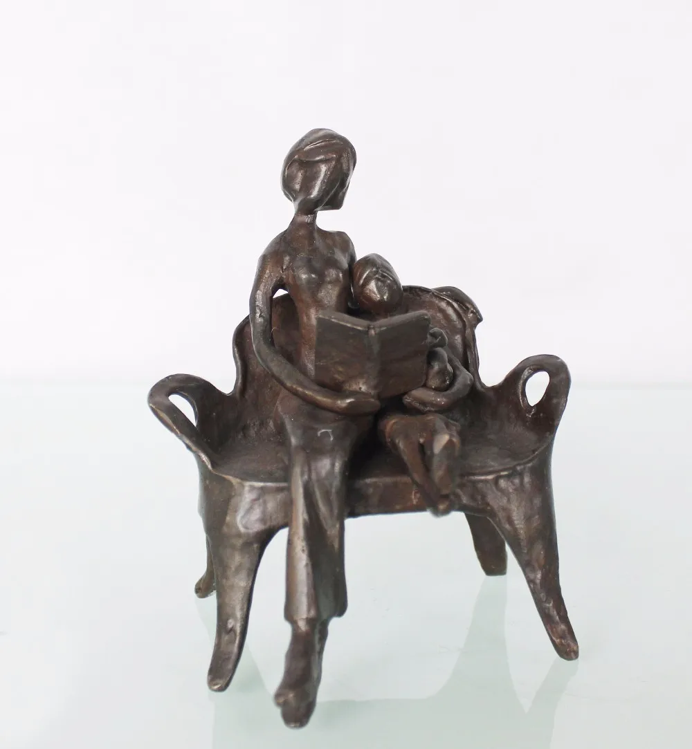 Home Decor Human Figure Statue Bronze Happy Family Figure Sculpture