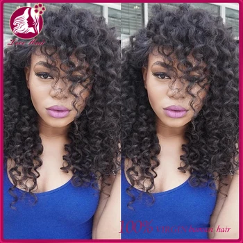 Chinese Best Selling Full Lace Wig With Baby Hair Short Jerry Curl