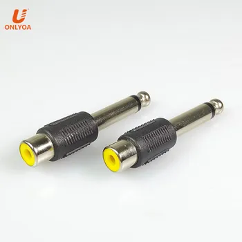 quick connection euro 6 35mm audio mono male plug to 2 female rcaquick connection euro 6 35mm audio mono male plug to 2 female rca jack connector