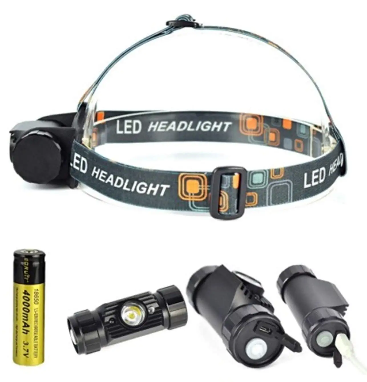 350lm Waterproof LED USB Head lamp Charge 18650 light IR Sensor Torch Flashlight