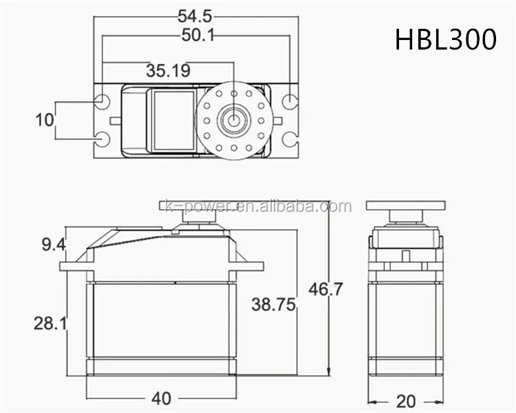 K-power HBL300 Brushless 30kg Servo for Household Appliances