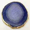 Natural Agate Slices With Gold Rim Agate Coaster
